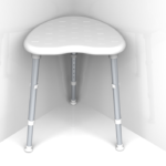 SPACE SAVER CORNER SHOWER STOOL - IN CORNER